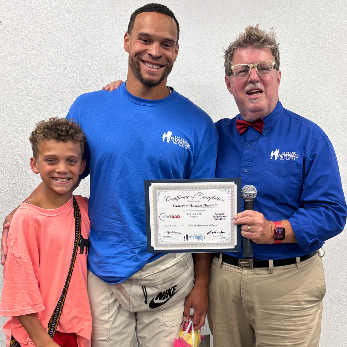 18 Spokane fathers graduate from 24-7 Dad® program: Another milestone in strengthening Spokane families 12 Cameron Michael Dunlale joins graduation virtually with his child, showing how SpoFI adapts to serve fathers wherever they are