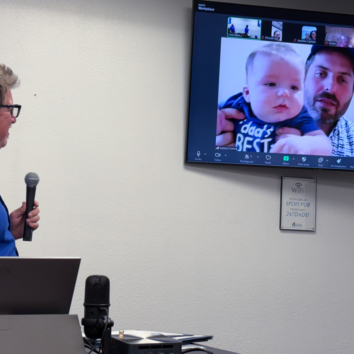 18 Spokane fathers graduate from 24-7 Dad® program: Another milestone in strengthening Spokane families 14 Father holding toddler in checkered dress on video call during graduation ceremony