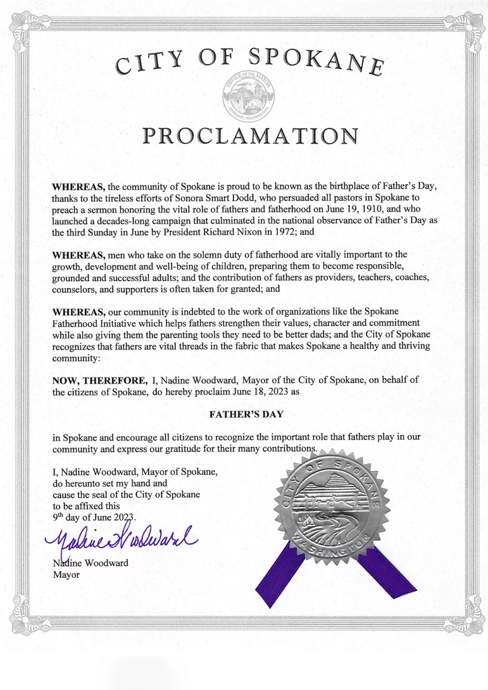 Father's Day City Proclamation