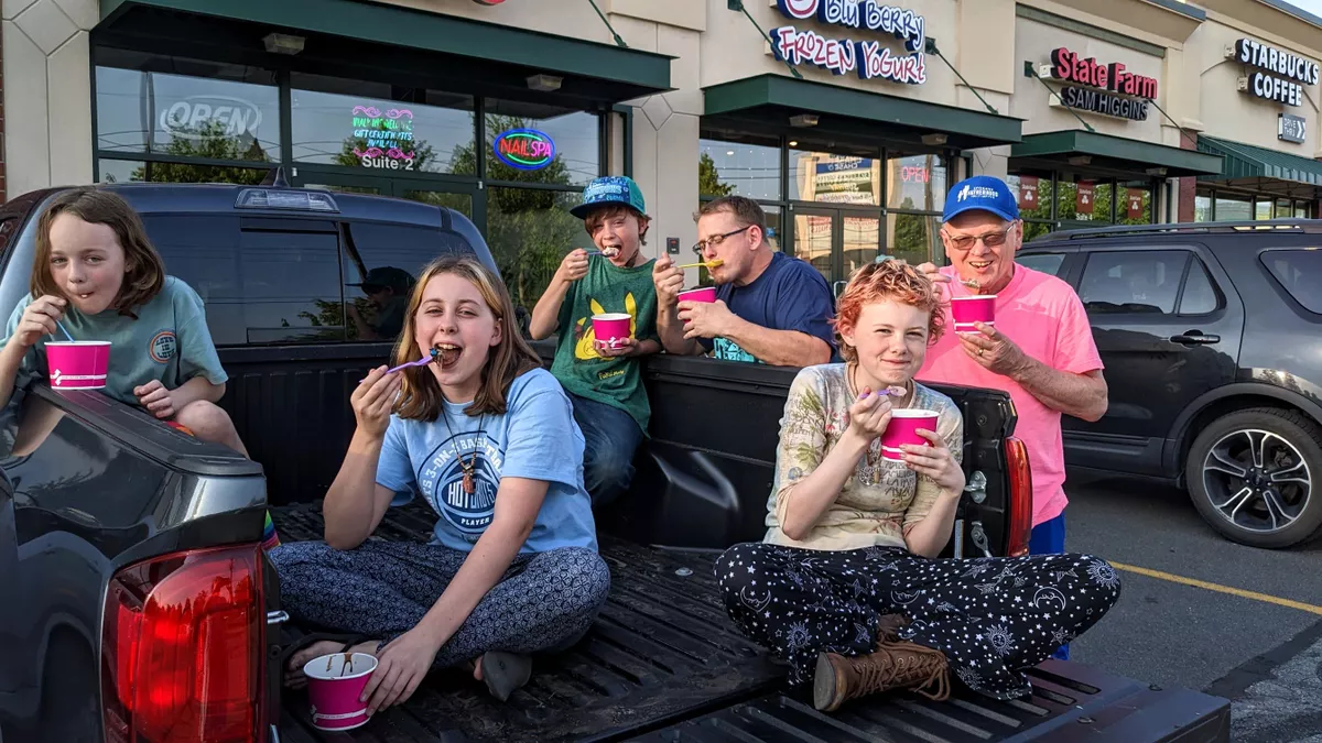 James with kids and Ron