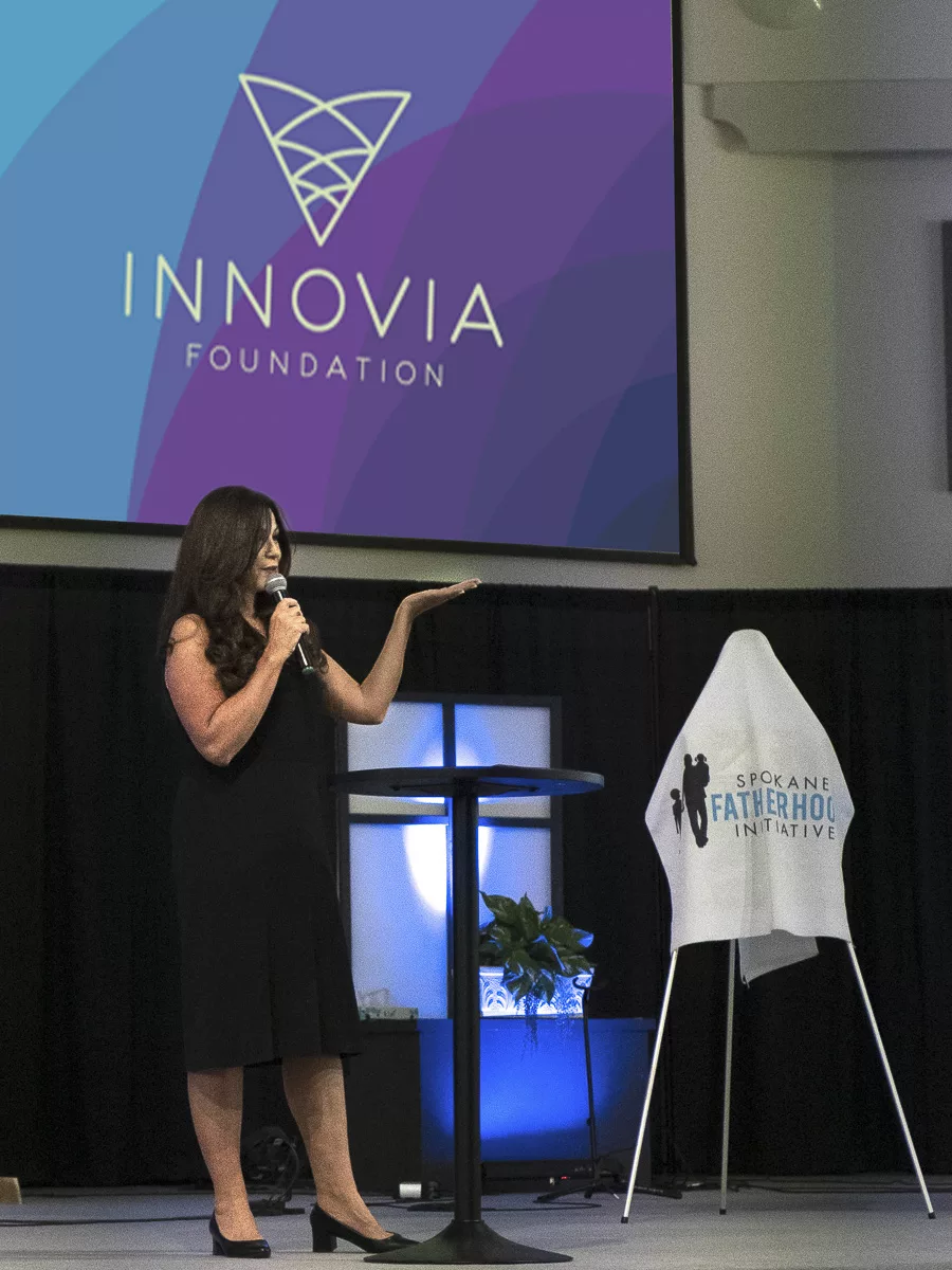 Dessert Fundraiser event highlights and a photo: Yvonne Smith of Innovia Foundation