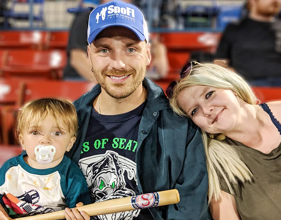 Richard and his family at Indians Baseball Game